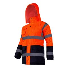   LÁTHATÓSÁGI KABÁT, BÉLELT, HOSSZÚ / NARANCSSÁRGA - 3XL