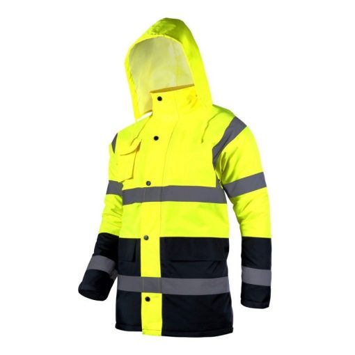 LÁTHATÓSÁGI KABÁT, BÉLELT, HOSSZÚ / ZÖLD - 3XL